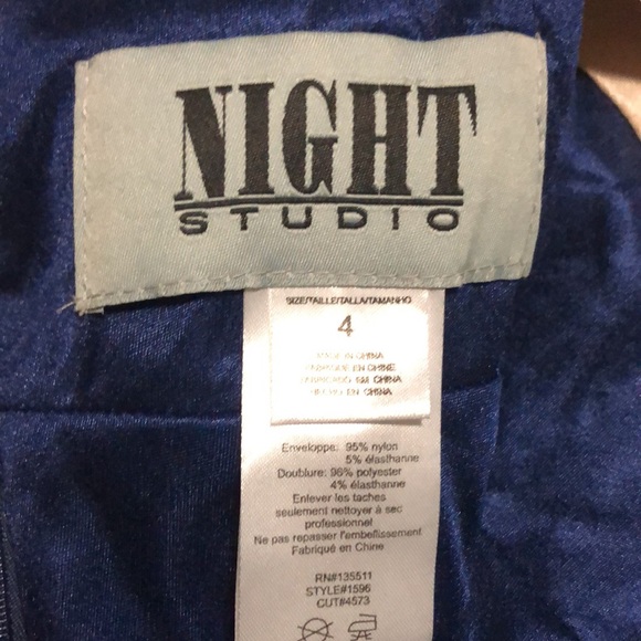 Navy blue formal gown with Heavily embellished bodice by Night Studio - Picture 5 of 5